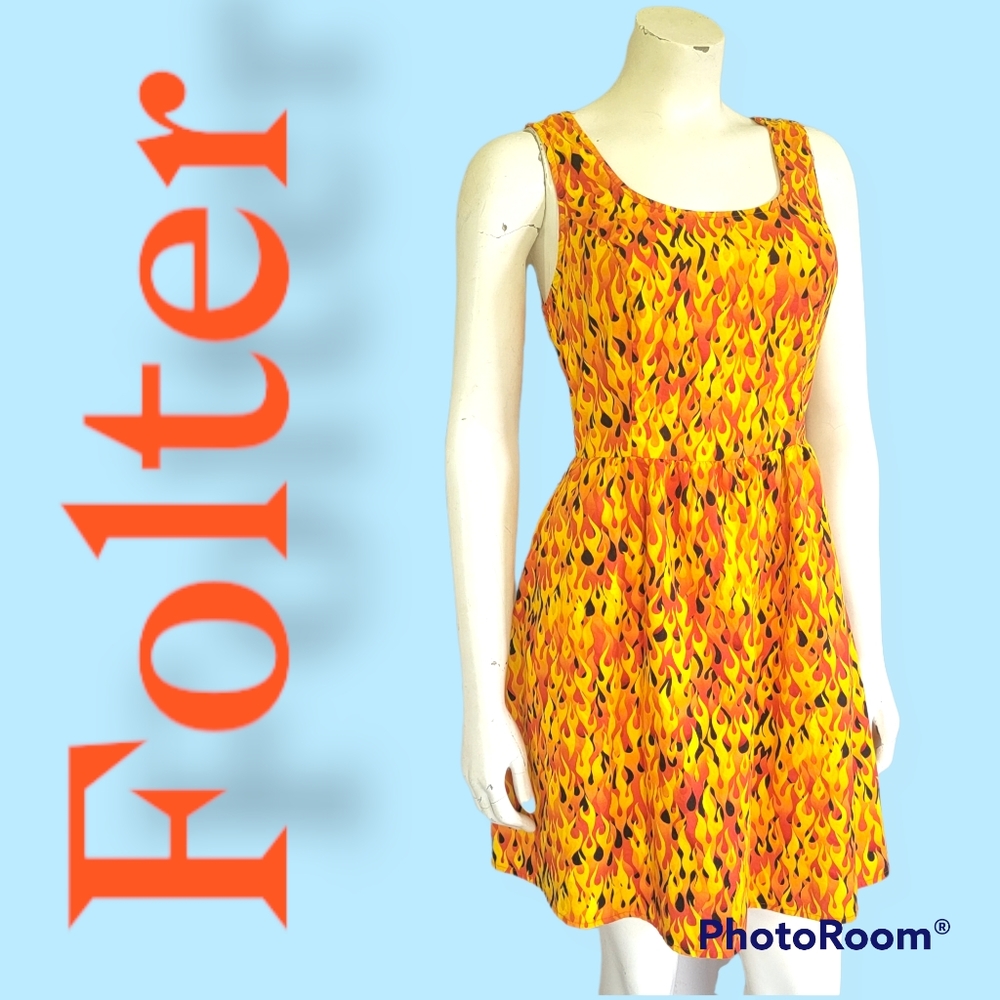 Folter Fire Print Dress